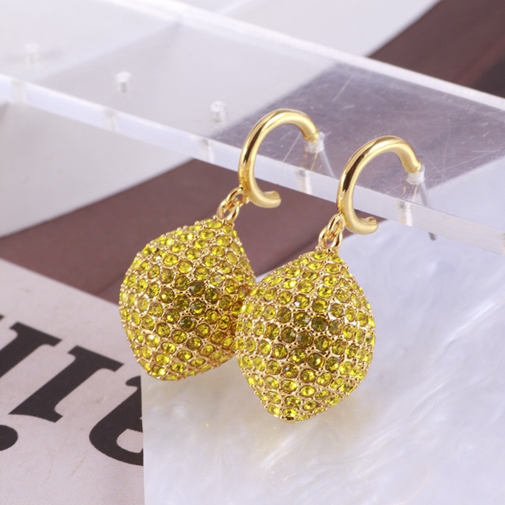 Kate Spade Lemon Fruit C-Shaped Earrings